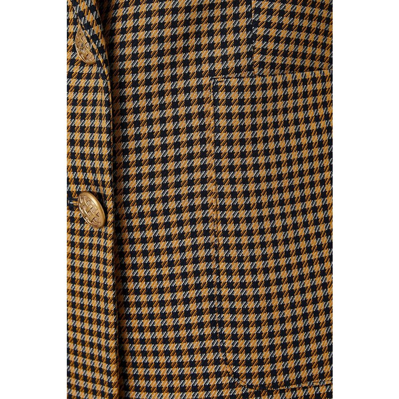 Koton Women's Mustard Plaid Jacket