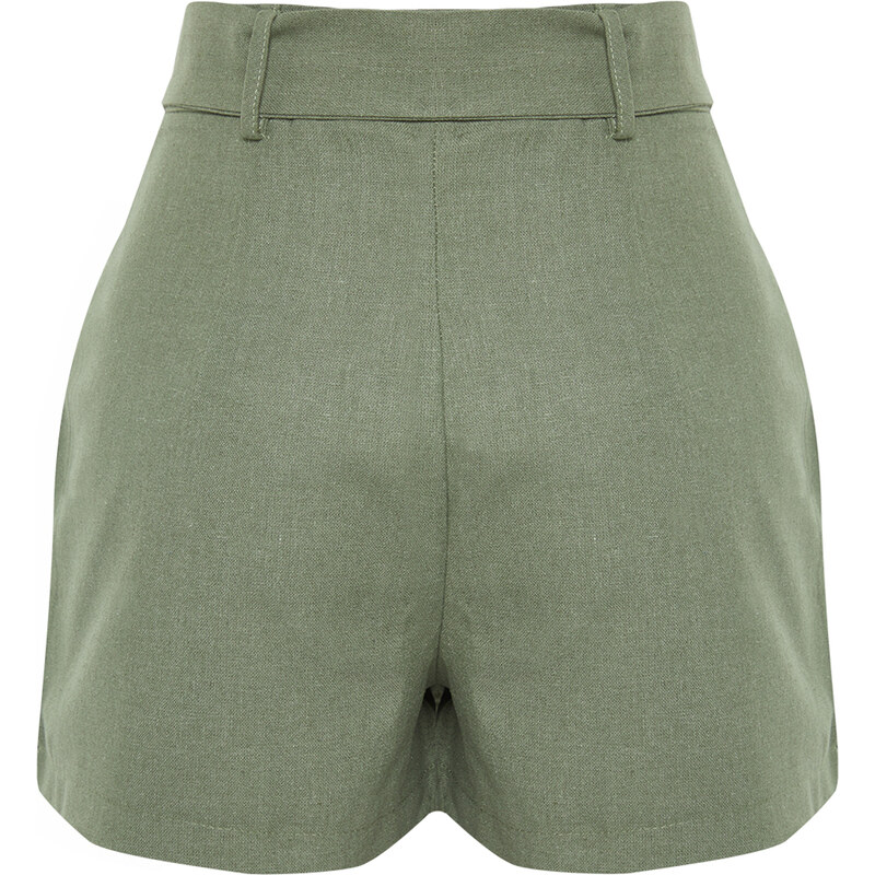 Trendyol Khaki Belt Woven Short Skirt