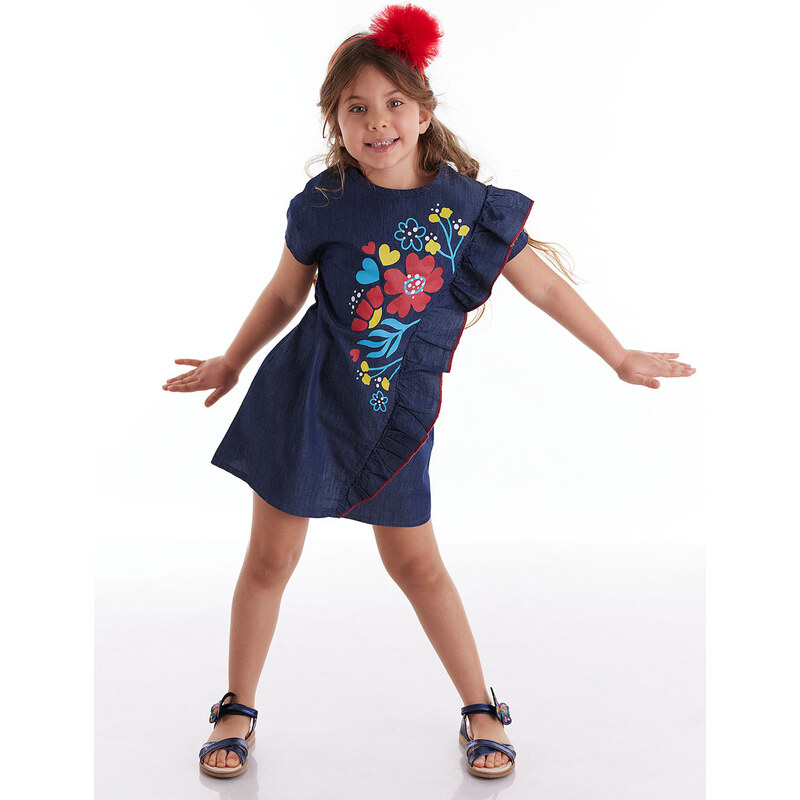 mshb&g Flower Printed Girl's Denim Dress