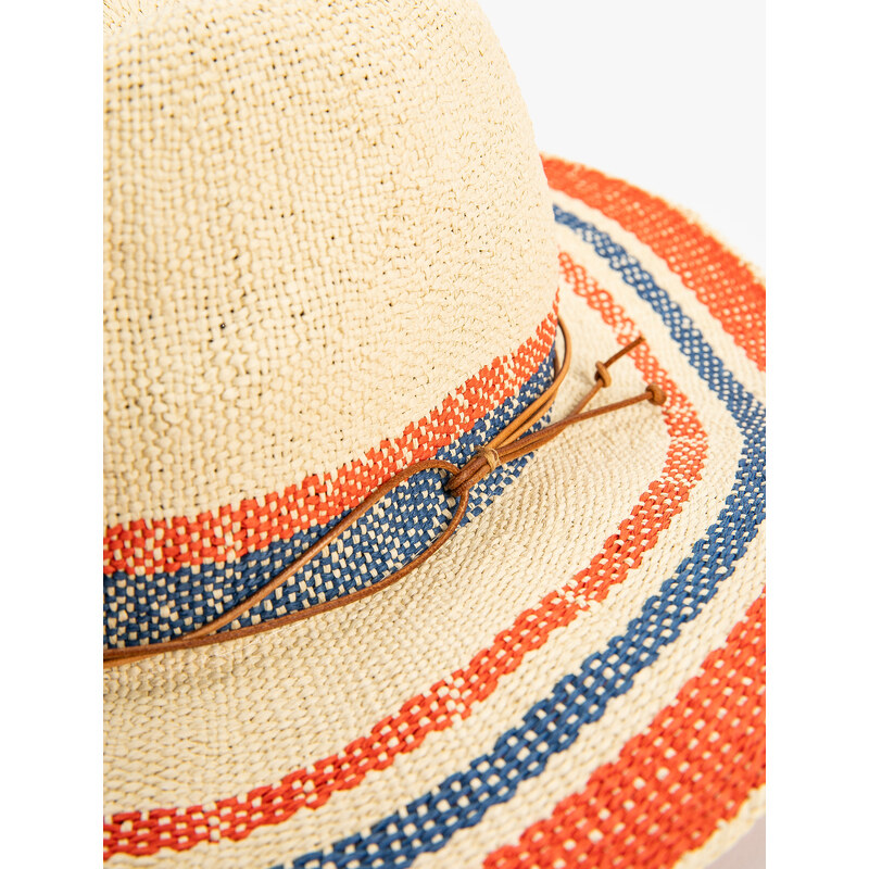 Koton Straw Hat Fedora Multicolored Rope Detailed