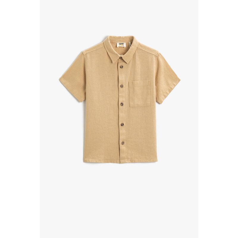 Koton Linen Blend Shirt Short Sleeve