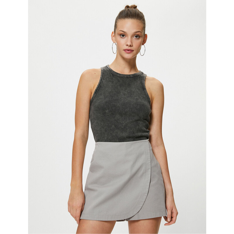 Koton Mini Skirt with Shorts Made of Cotton, with Pocket Detail at the Back. Elastic Waist.