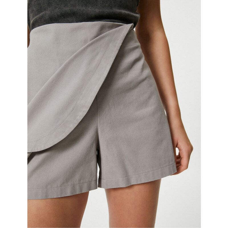 Koton Mini Skirt with Shorts Made of Cotton, with Pocket Detail at the Back. Elastic Waist.