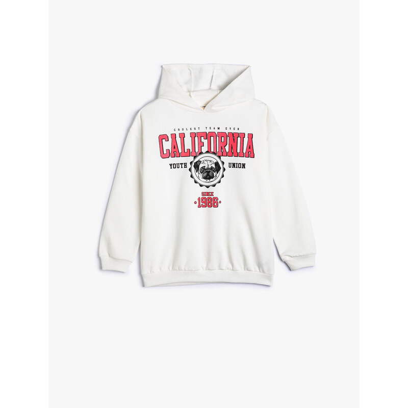 Koton Hooded Sweatshirt. California Printed Sharding