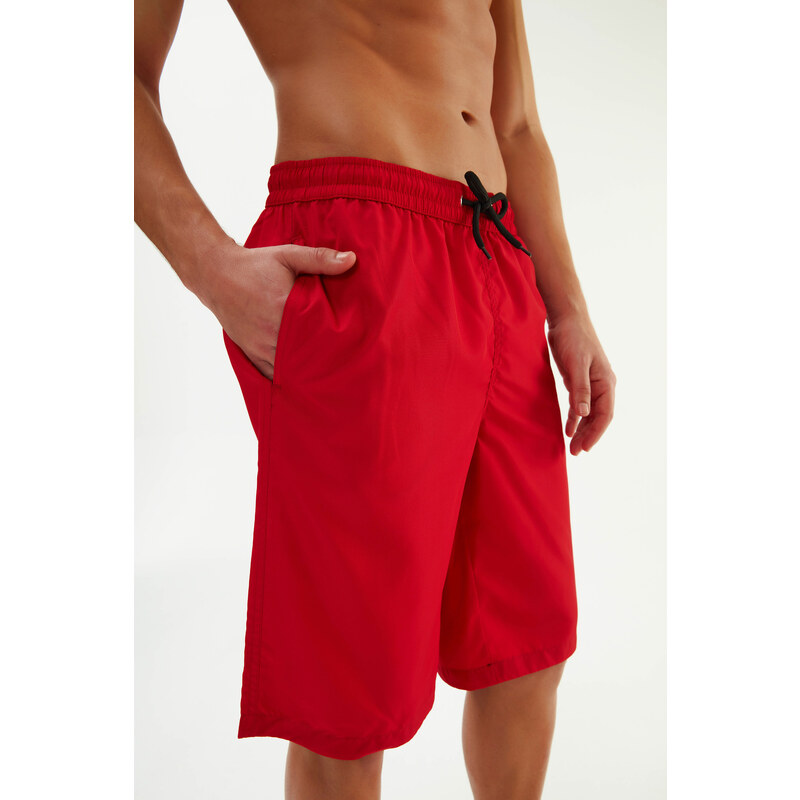 Dagi Red Long Straight Shorts