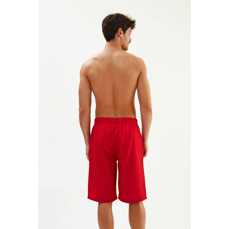 Dagi Red Long Straight Shorts