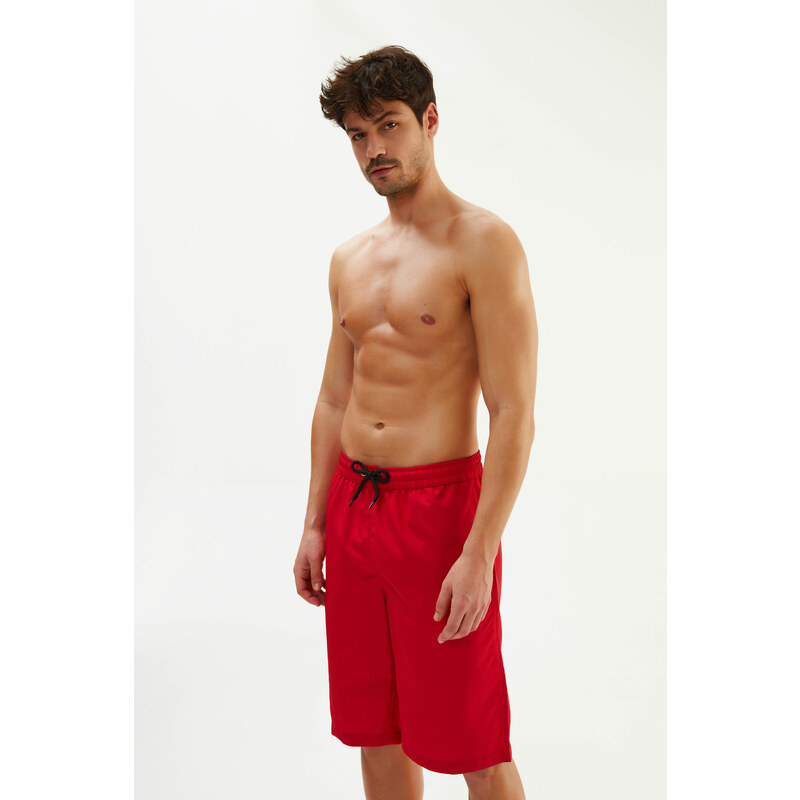 Dagi Red Long Straight Shorts