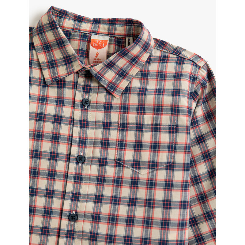 Koton Long Sleeve Shirt with One Pocket Detailed