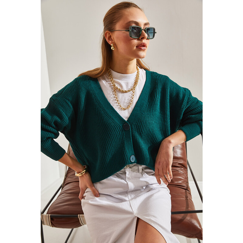 Bianco Lucci Women's Buttoned Knitwear Cardigan
