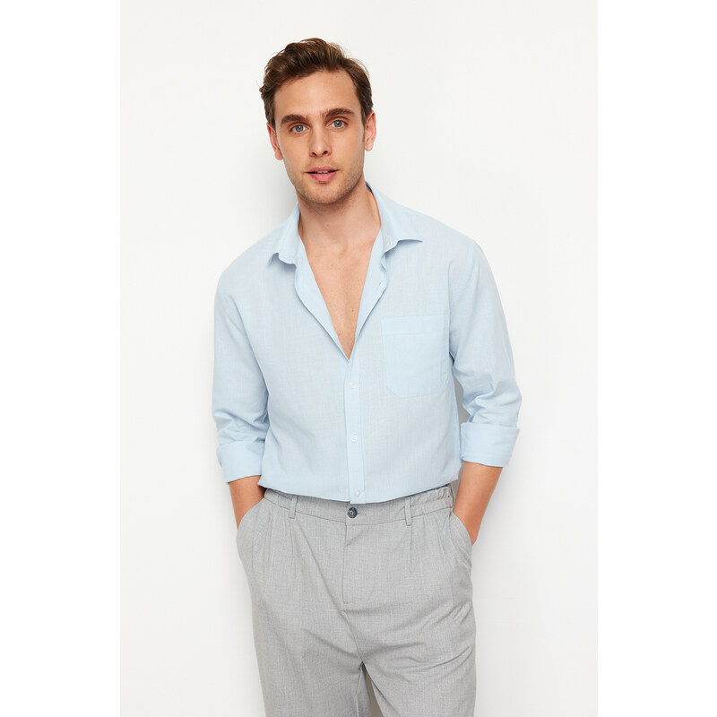 Trendyol Blue Regular Fit 100% Cotton Shirt