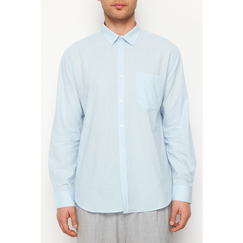 Trendyol Blue Regular Fit 100% Cotton Shirt