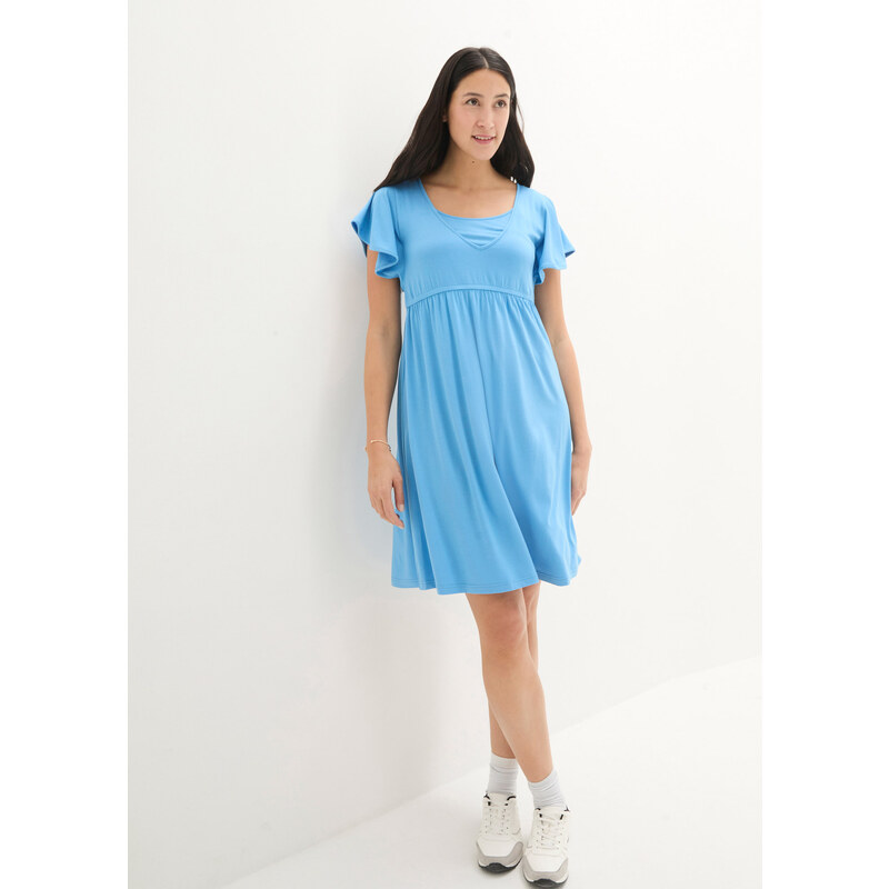 bonprix Těhotenské/kojicí šaty z žerzeje Modrá