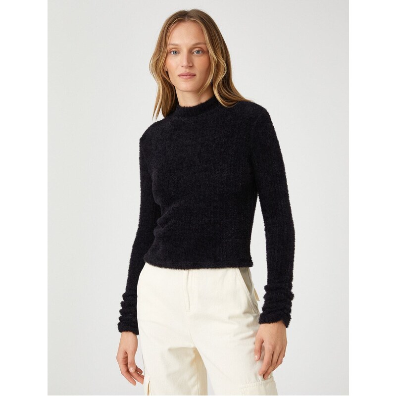 Koton Plush T-Shirt Long Sleeve Turtleneck