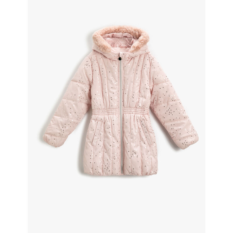 Koton Shimmer Long Down Jacket with Plush Lined.