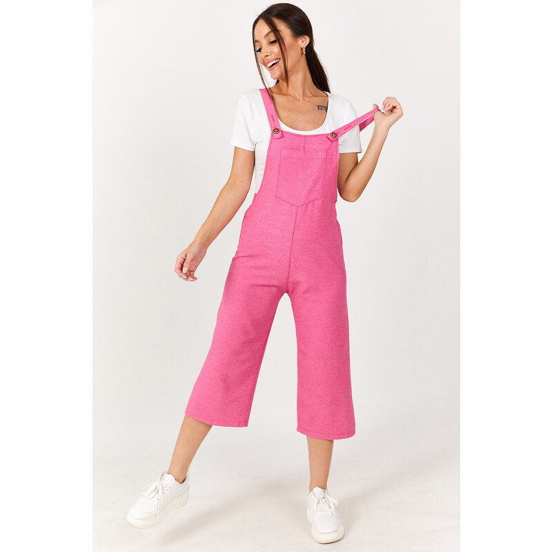 armonika Women's Openwork Fuchsia Gardener Jumpsuit