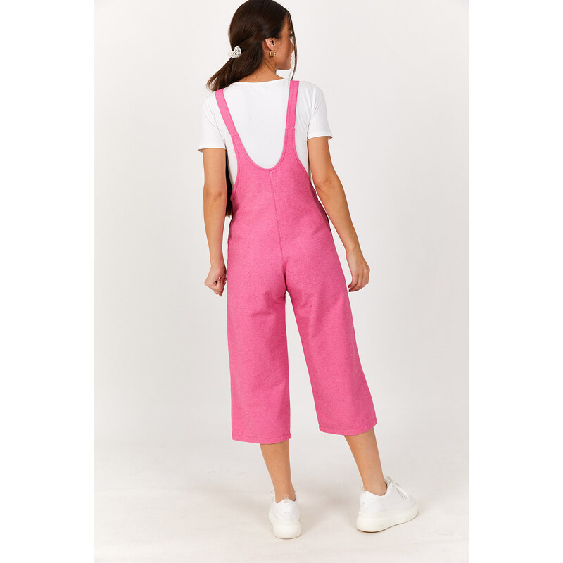 armonika Women's Openwork Fuchsia Gardener Jumpsuit