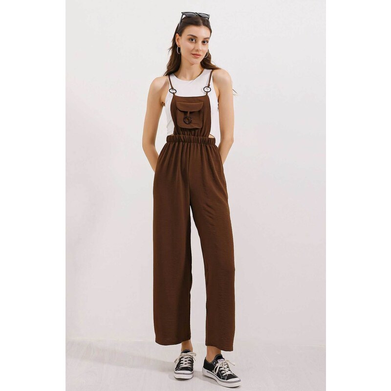 Bigdart 7023 Strap Jumpsuit - Brown