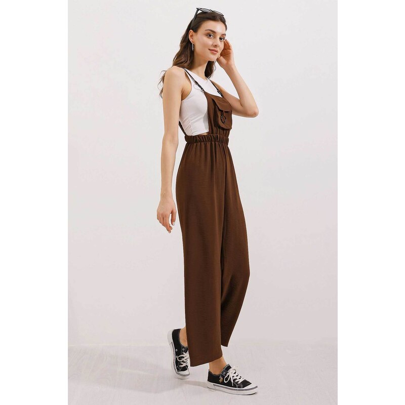 Bigdart 7023 Strap Jumpsuit - Brown