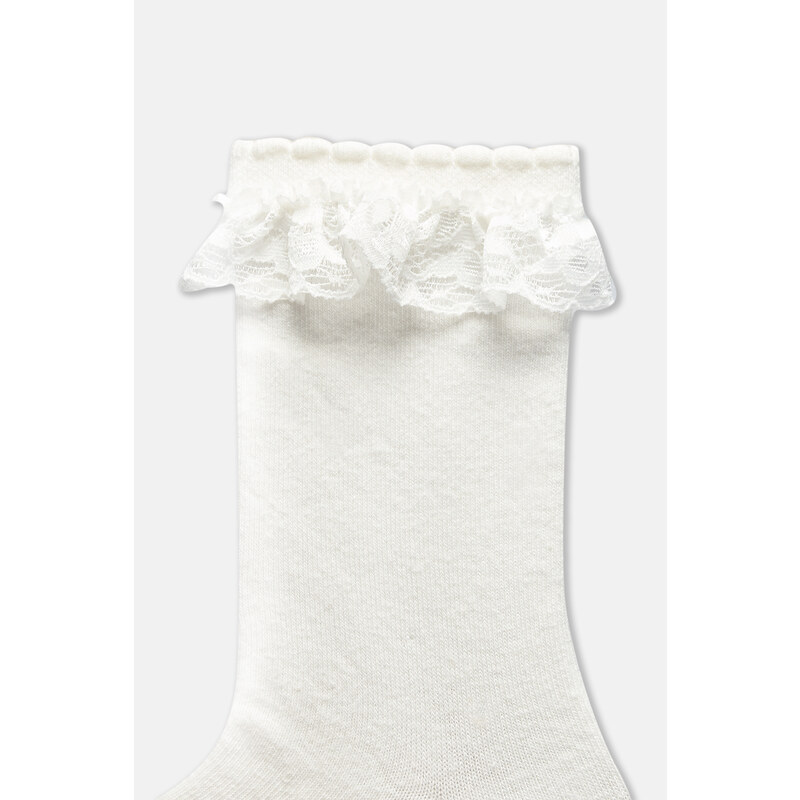 Dagi Ecru Girl 3-Piece Lace Socks