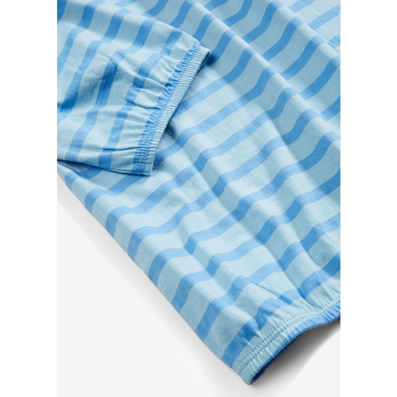 bonprix Pruhované triko z organické bavlny s 3/4 rukávy Modrá