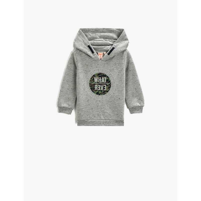 Koton Printed Hoodie Sweatshirt