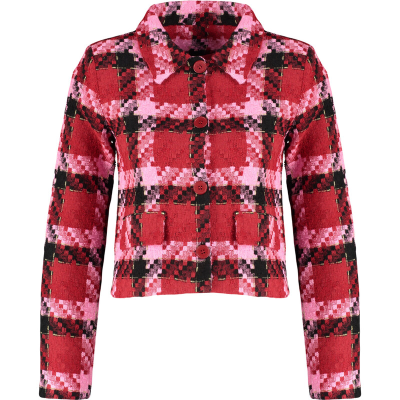 Trendyol Red Regular Plaid Woven Blazer Jacket