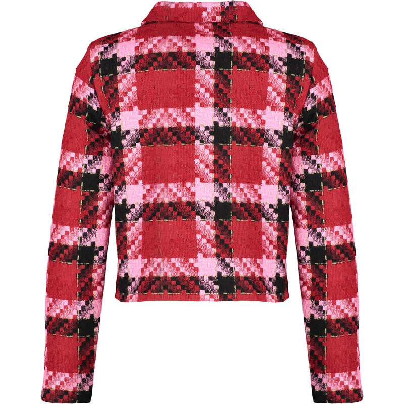 Trendyol Red Regular Plaid Woven Blazer Jacket