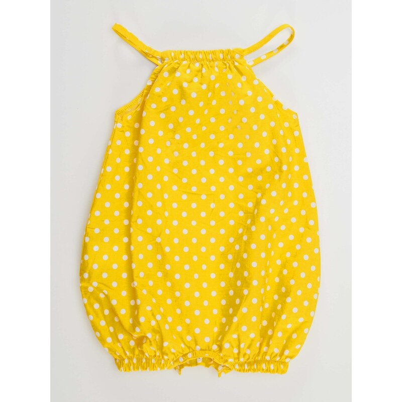 Denokids Bee Baby Girl Poplin Yellow Overalls