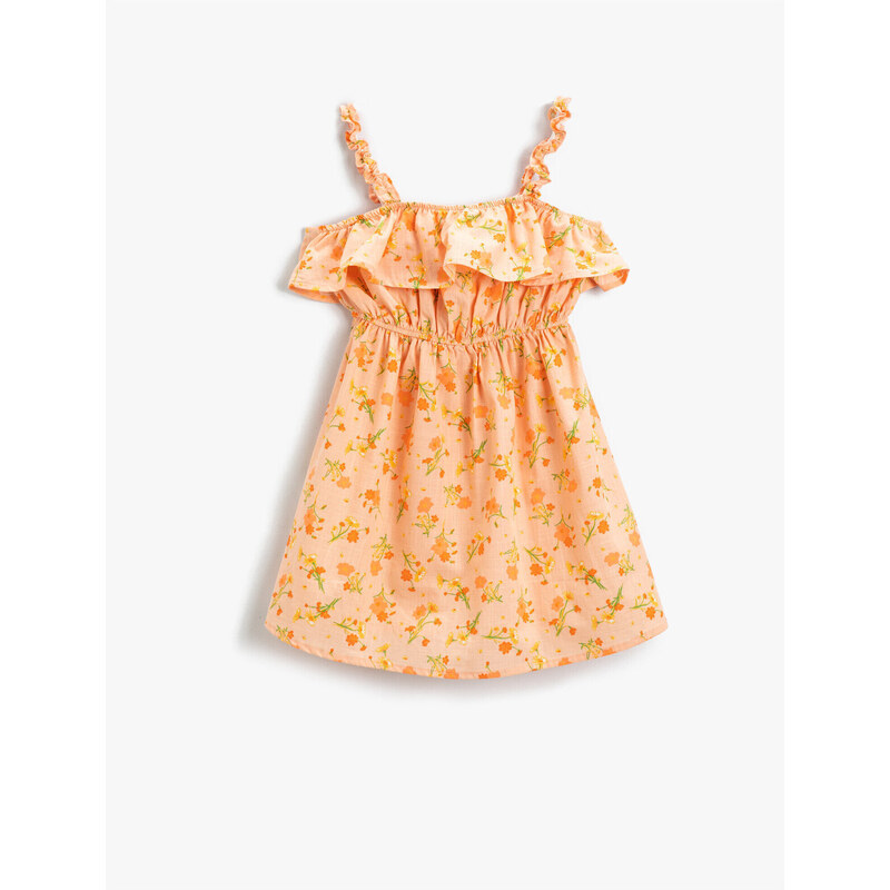 Koton Floral Dress Frilly Strappy Mini