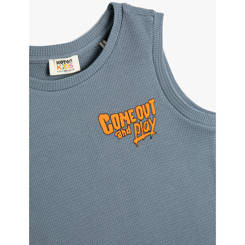 Koton Singlets Sleeveless Print Detailed Textured Cotton