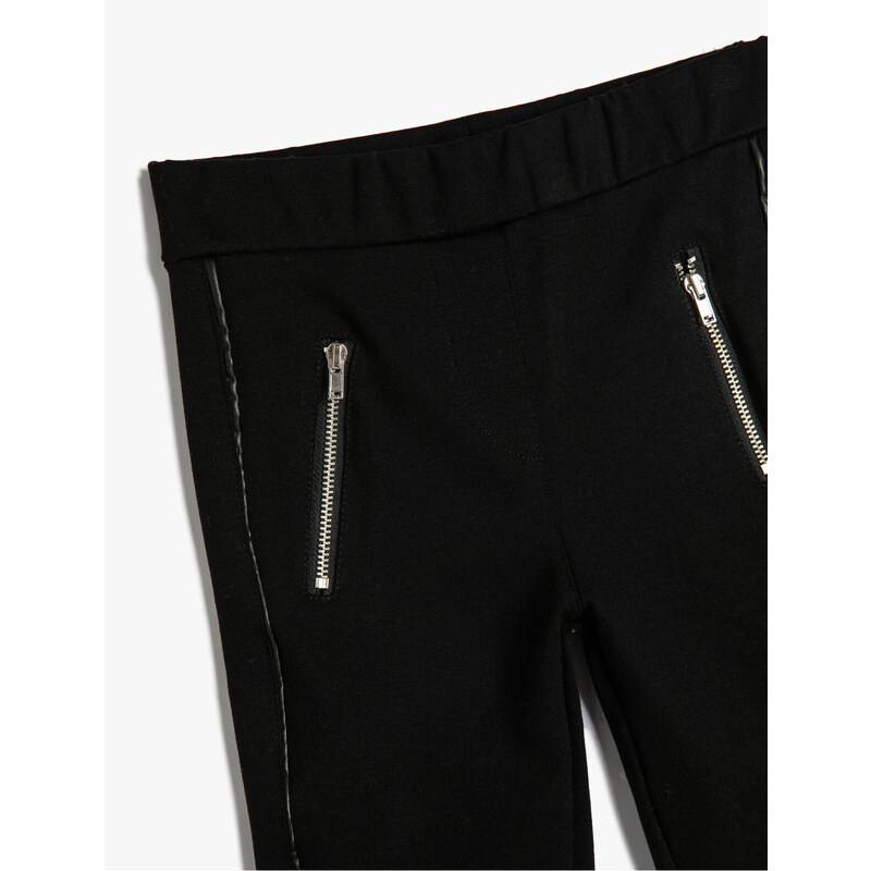 Koton Leggings Zipper Pocket Rib Detail