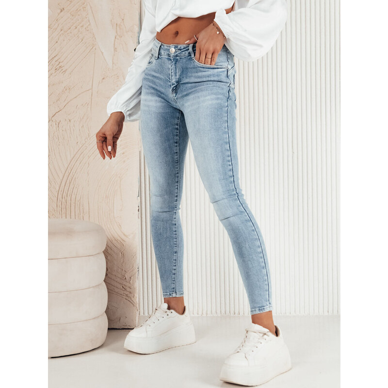 BASIC SVĚTLE MODRÉ SKINNY DŽÍNY MUNILLA Denim vzor