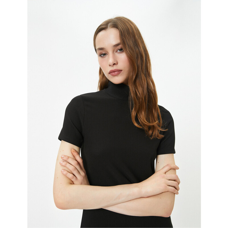 Koton Mini Dress Turtleneck Short Sleeve