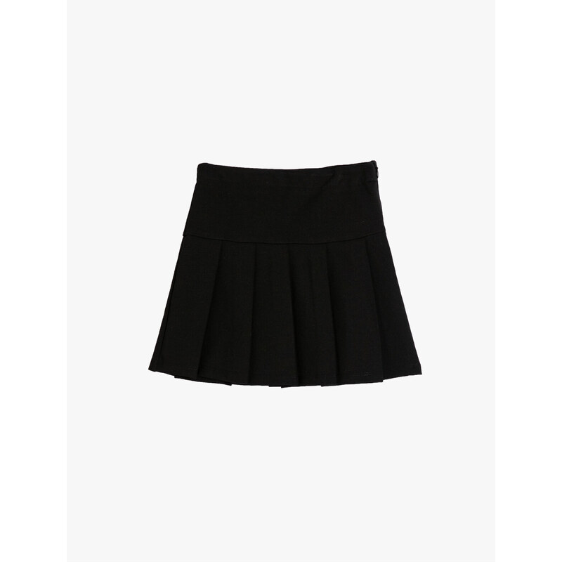 Koton Pleated Skirt Zippered Viscose