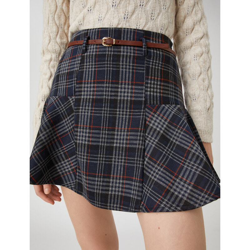 Koton Flared Mini Skirt With Belt