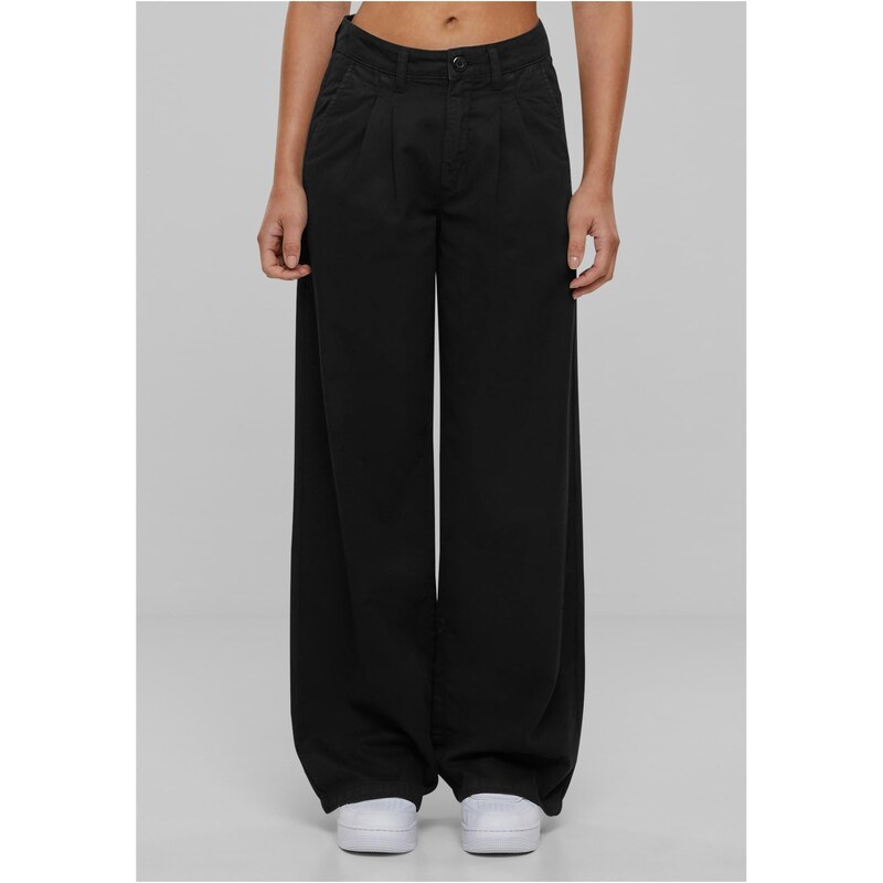 Urban Classics Dámské kalhoty Organic Pleated - černé