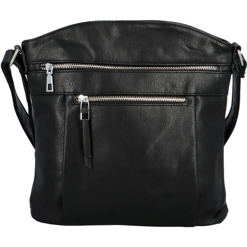Módní dámská koženková crossbody kabelka Lajla, černá