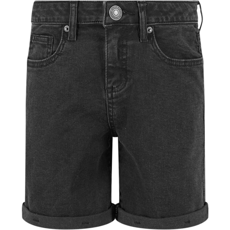 Urban Classics Kids Dívčí kraťasy Organic Stretch Denim 5 Pocket - černé