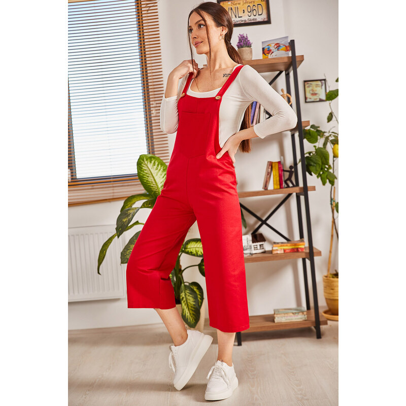 armonika Womens Light Red Gardening Jumpsuit 115740424