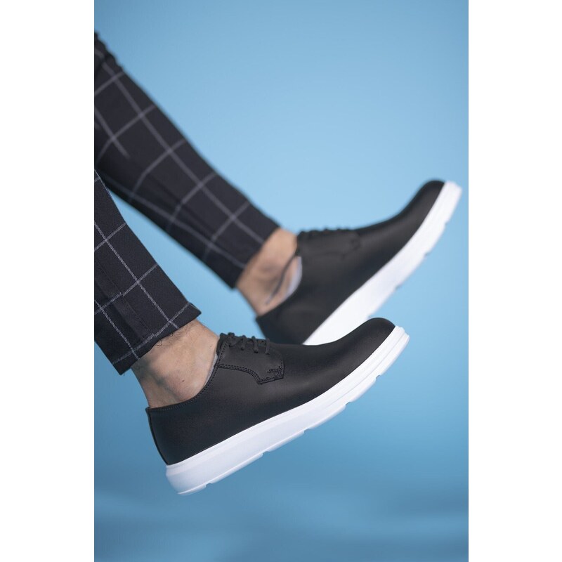 Riccon Black and White Men's Casual Shoes 00125481