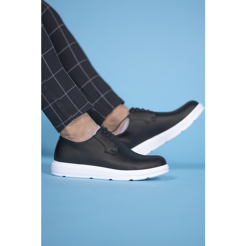 Riccon Black and White Men's Casual Shoes 00125481