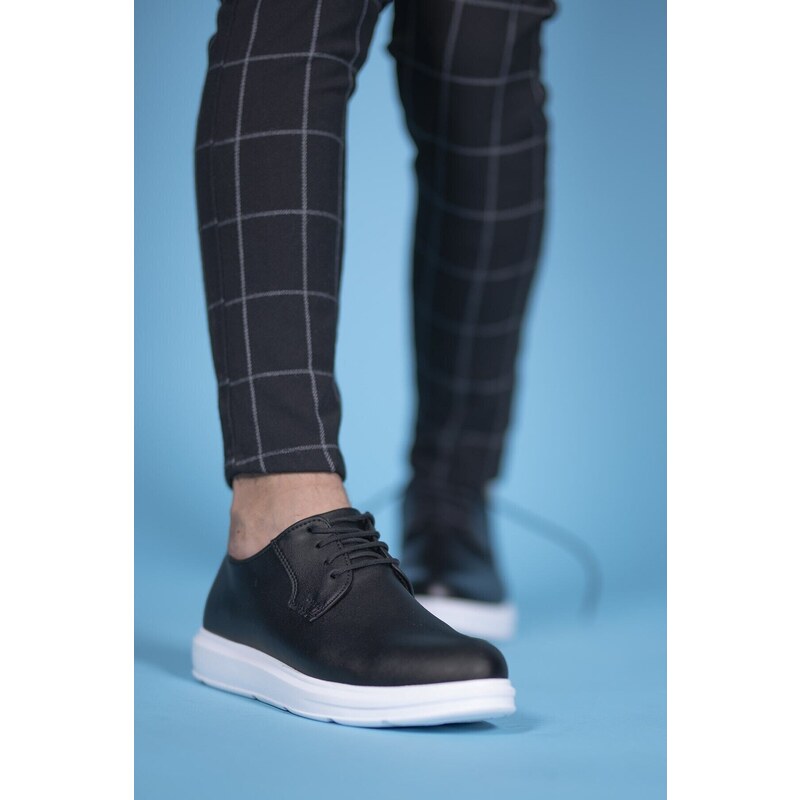 Riccon Black and White Men's Casual Shoes 00125481