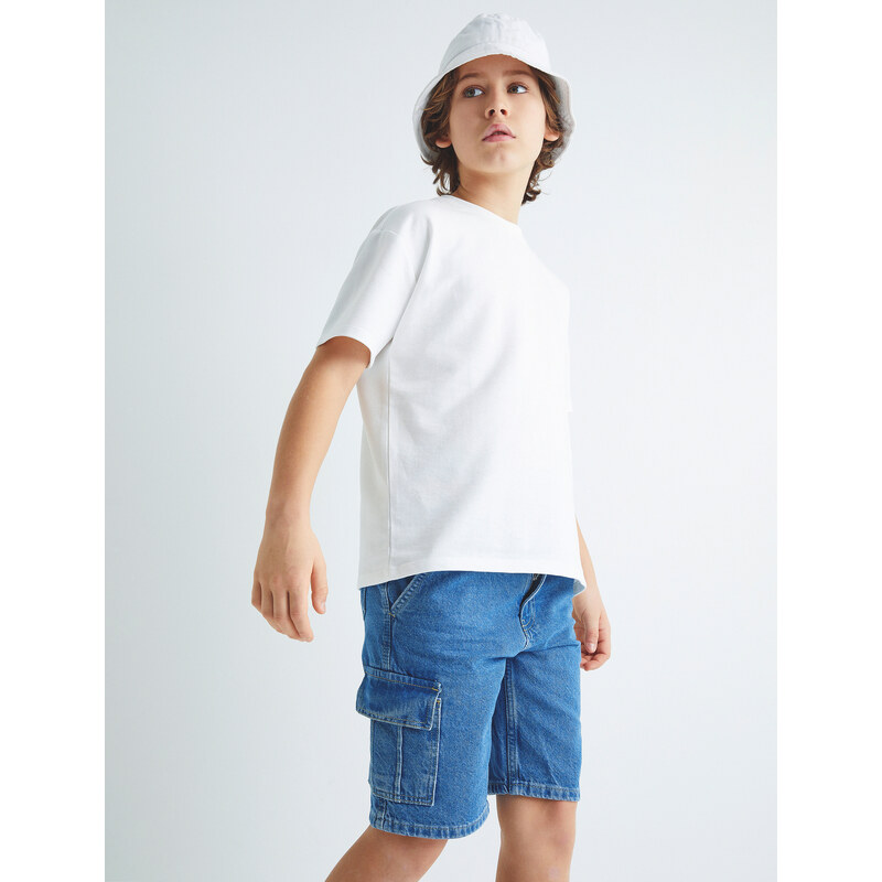 Koton Pocket Cotton Cargo Denim Shorts