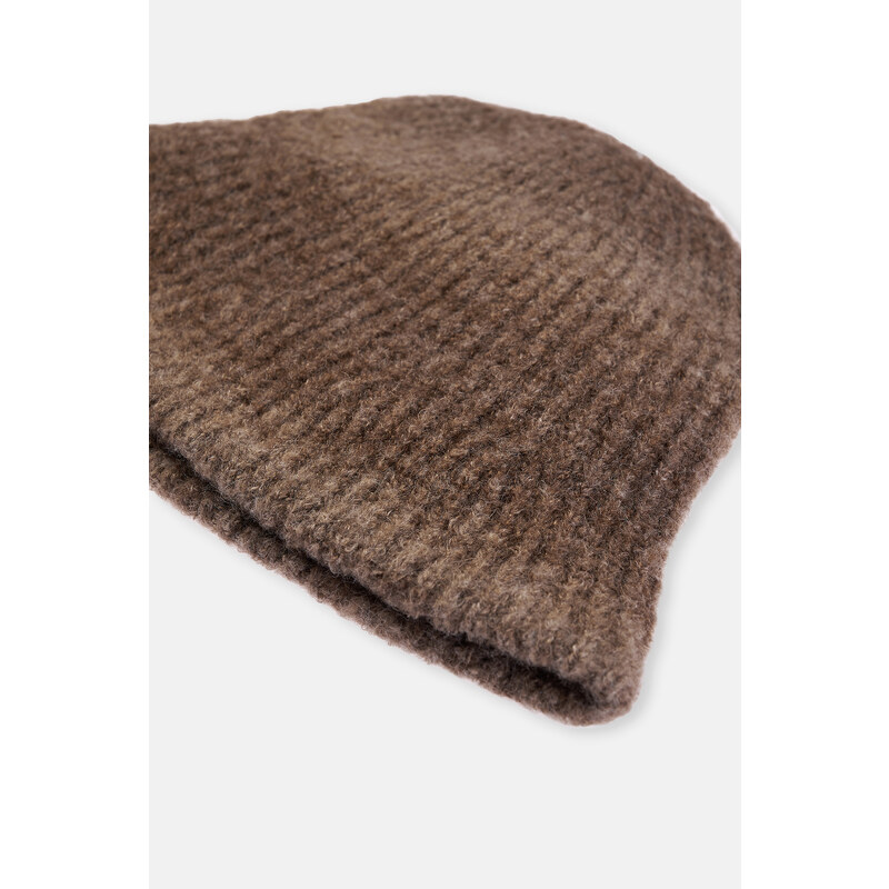 Dagi Brown Women's Solid Color Wool Blend Beret