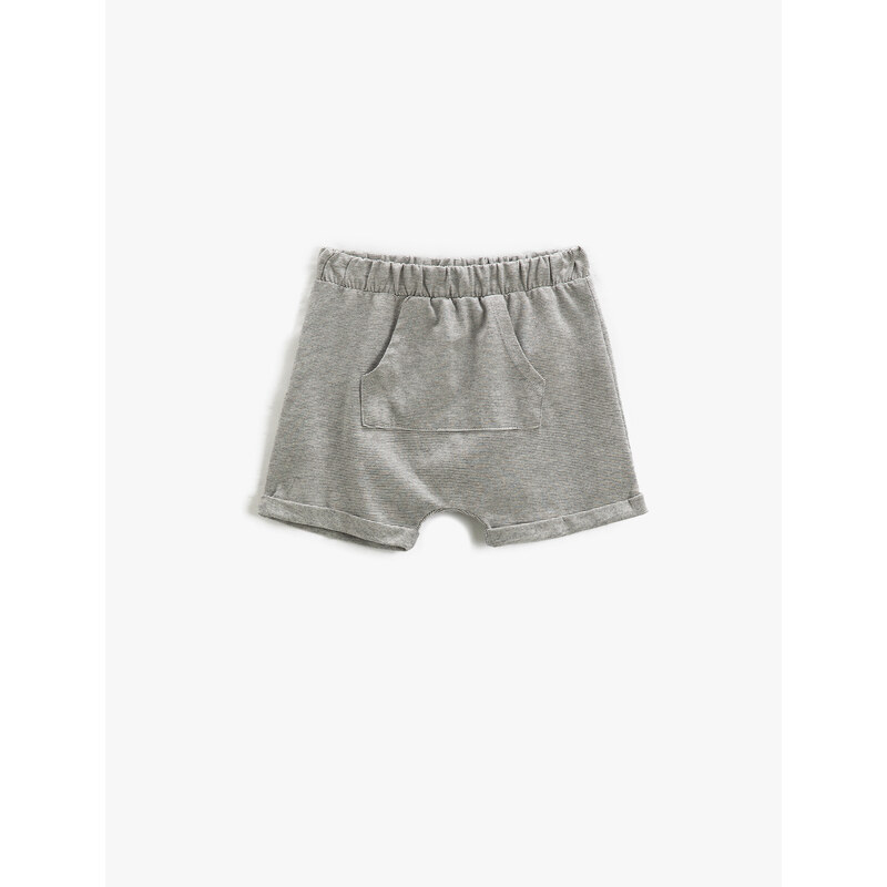 Koton Shorts Kangaroo Pocket Elastic Waist Printed on the Back