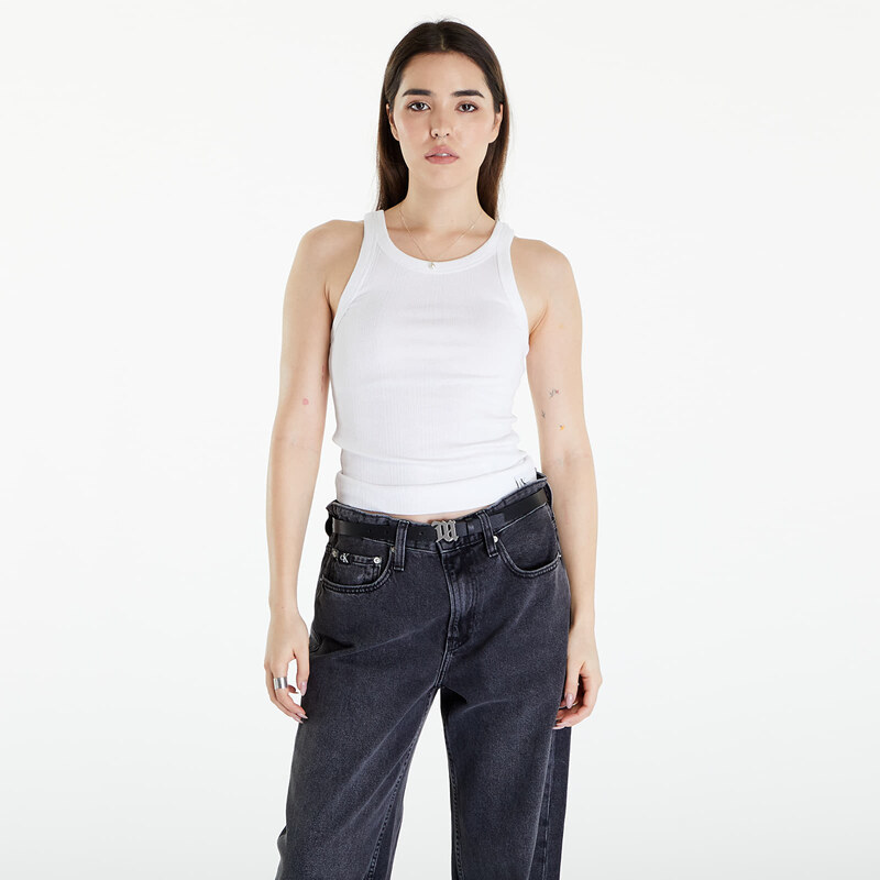 Dámské tílko Calvin Klein Jeans Variegated Rib Woven Top Bright White