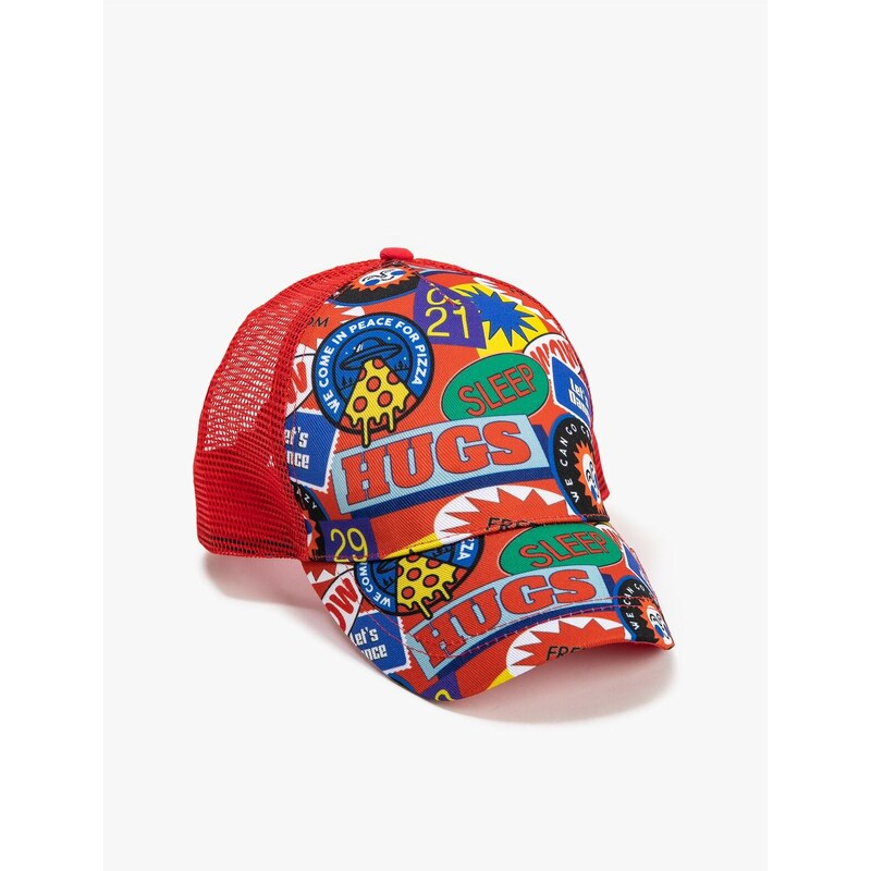 Koton Mesh Cap Hat Printed Multicolor