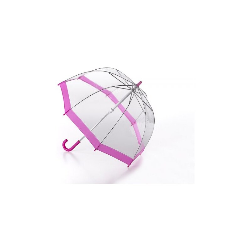 KIDS - dětský průhledný deštník FULTON - RŮŽOVÝ LEM