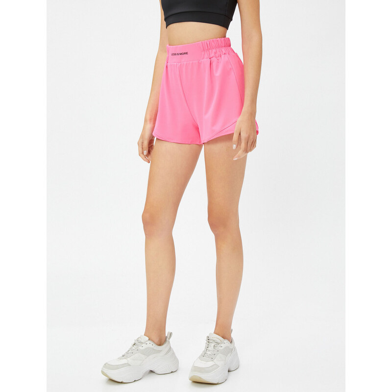 Koton Printed Sports Shorts with Elastic Waist.