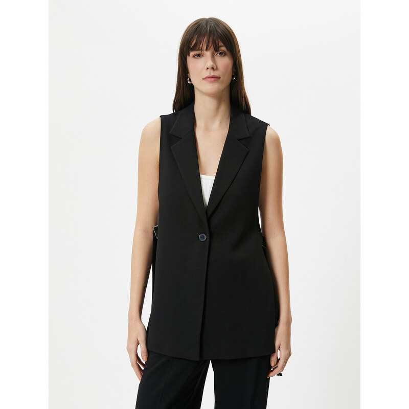 Koton Vest with Open Side Buttons Buckle Detail